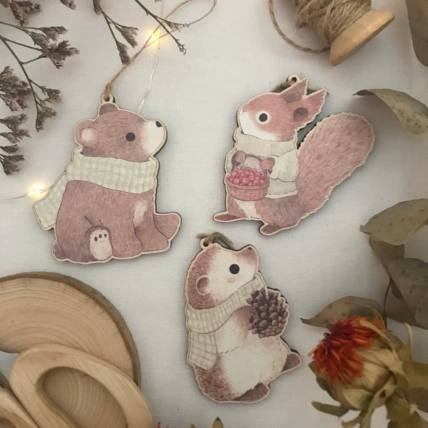 Wooden Bear Christmas Tree Decoration