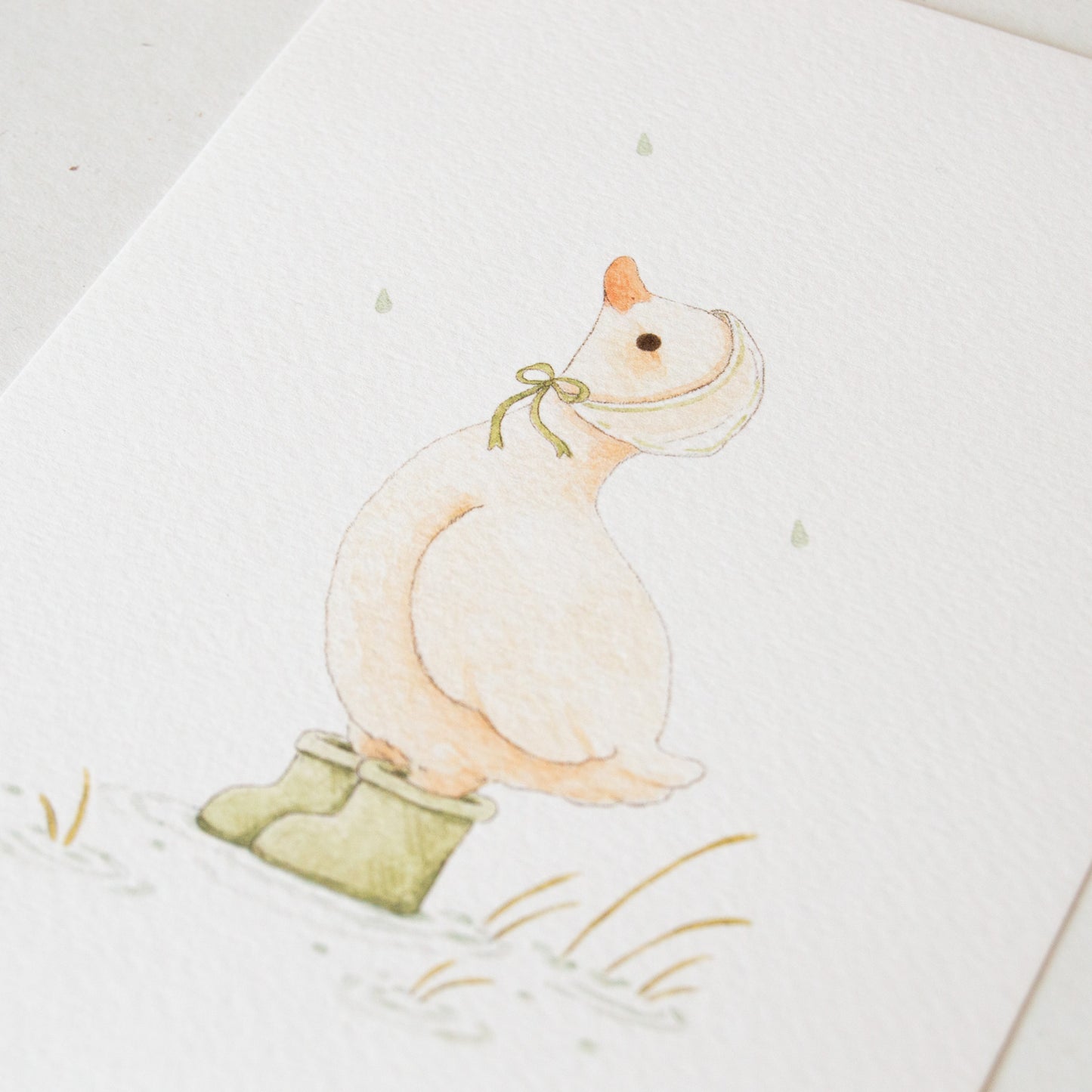 Rainy Duck A5 Art Print