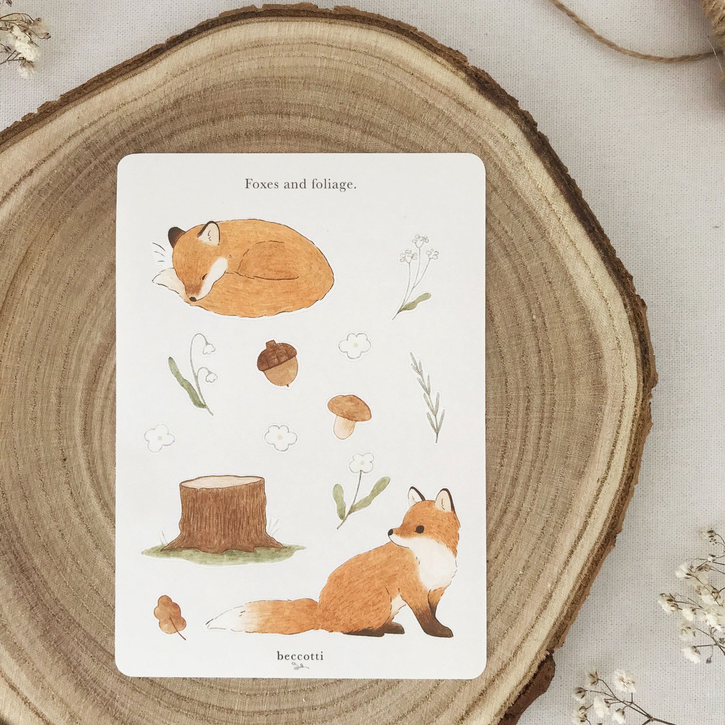 ‘Foxes and foliage’ Sticker Sheet