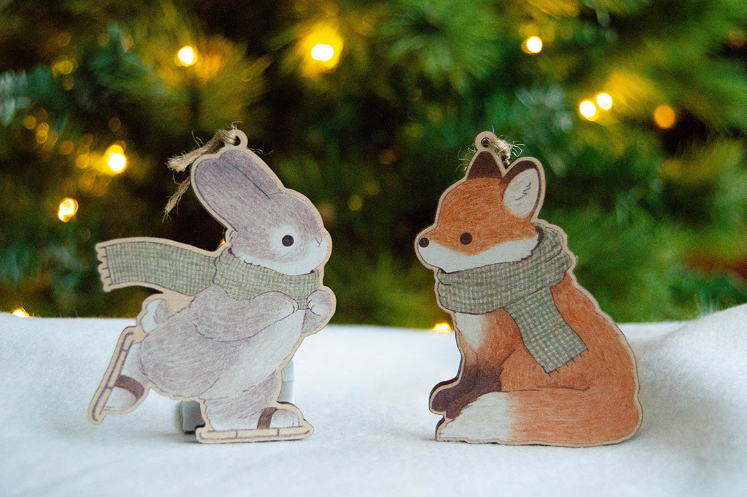 Wooden Rabbit Christmas Tree Decoration