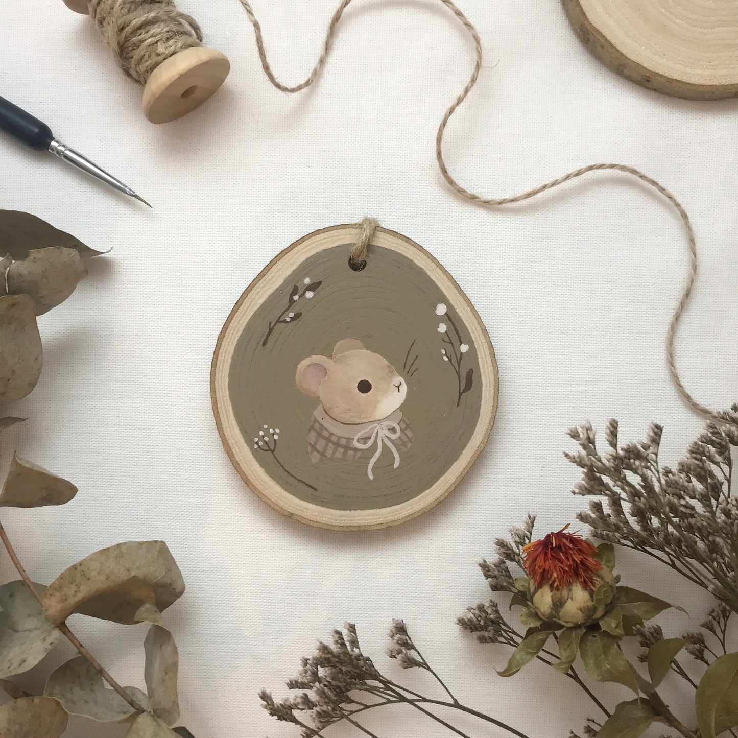 Hand Painted Mouse Ornament [Original]