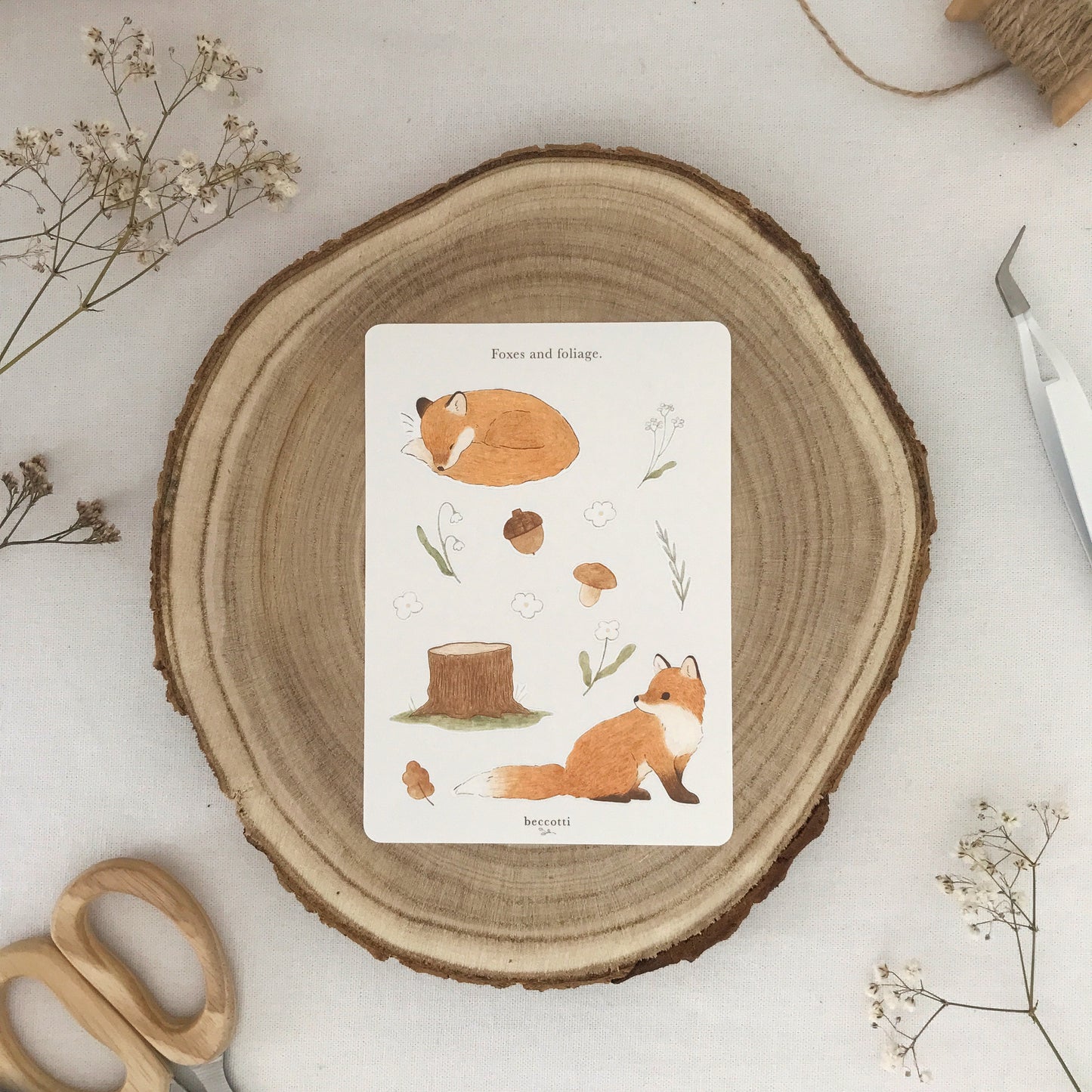 ‘Foxes and foliage’ Sticker Sheet