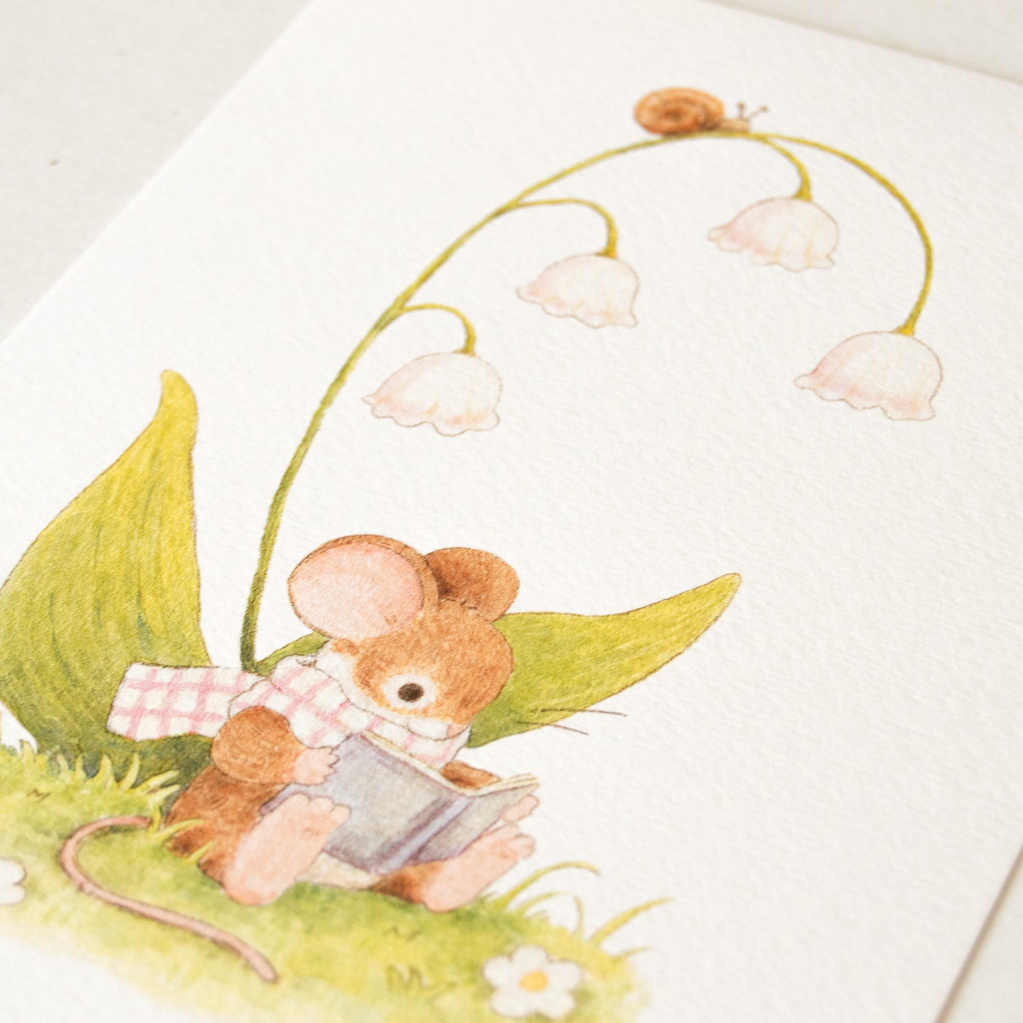 Lily of the Valley Mouse A5 Art Print