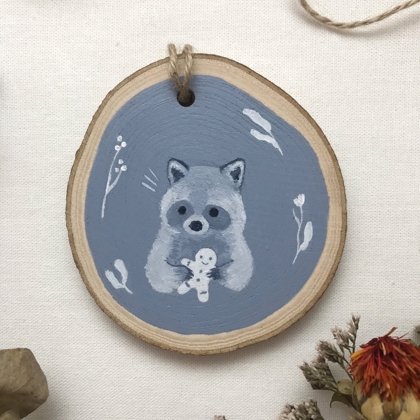 Hand Painted Raccoon Ornament [Original]
