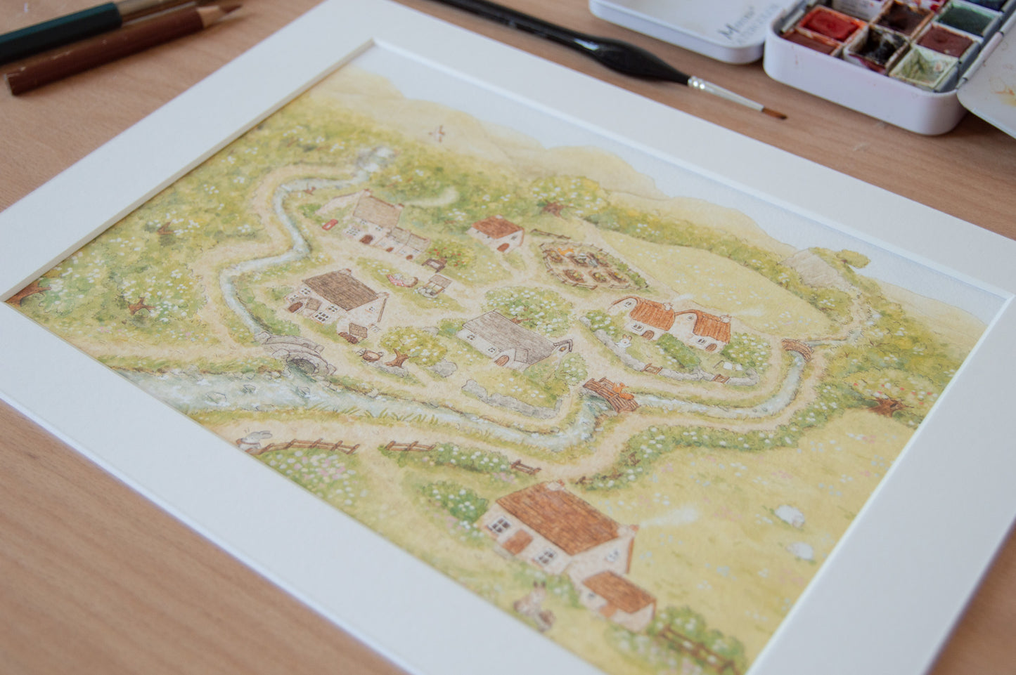 Elderberry Brook Village Map Art Print