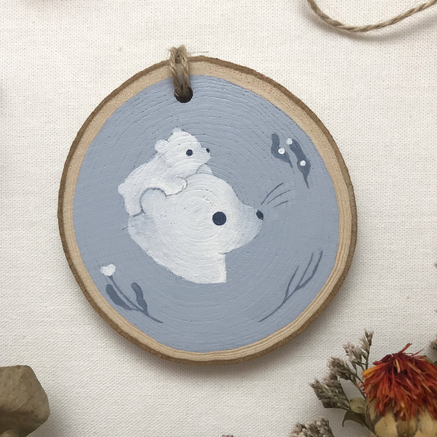Hand Painted Polar Bear Ornament [Original]