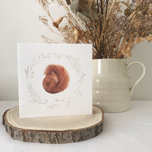 ‘Sleeping squirrel’ Greeting Card