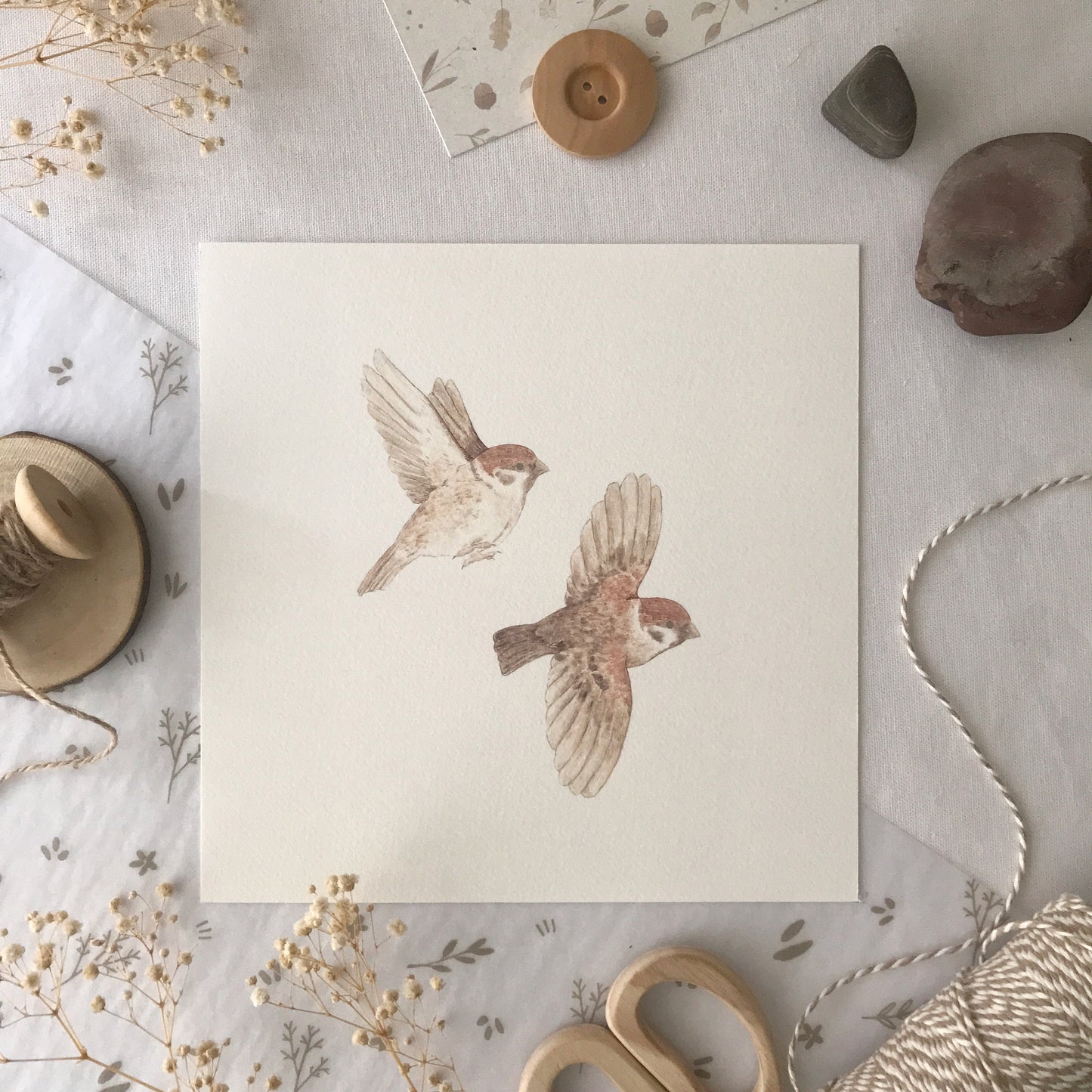 Tree Sparrow Couple Art Print