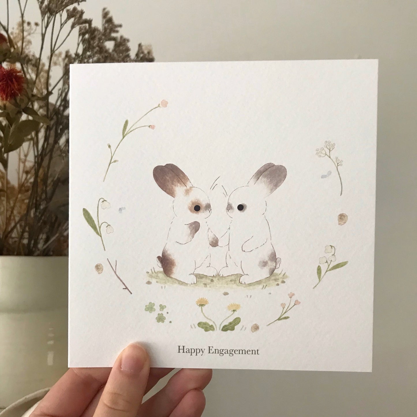 Custom Spring Rabbit Greeting Card