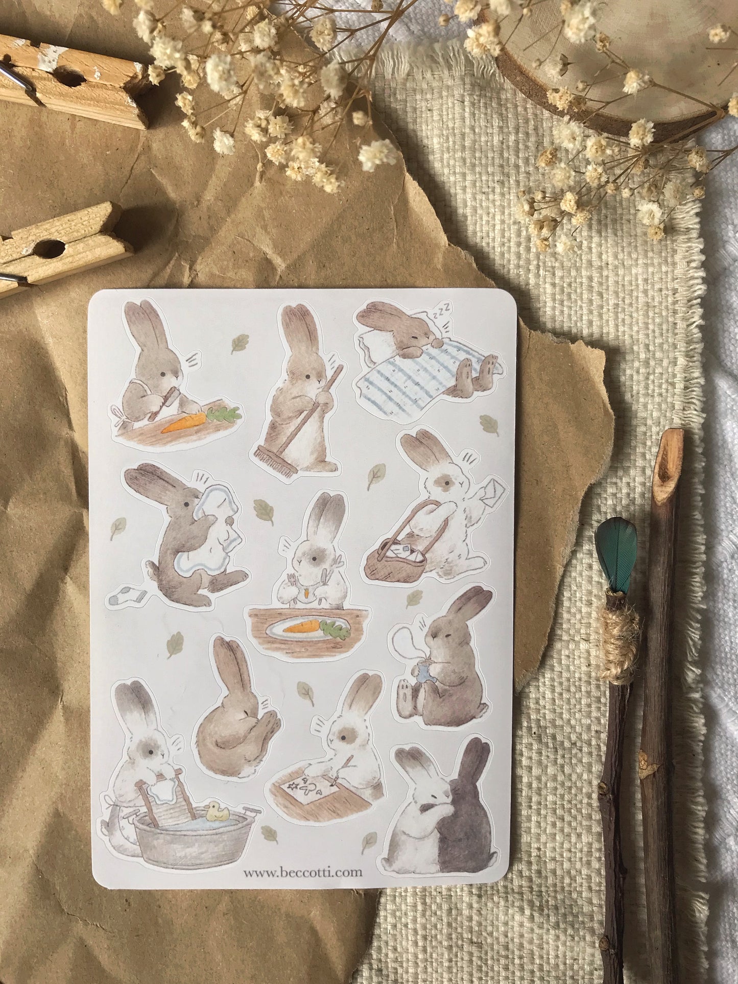 Busy Bunnies Sticker Sheet