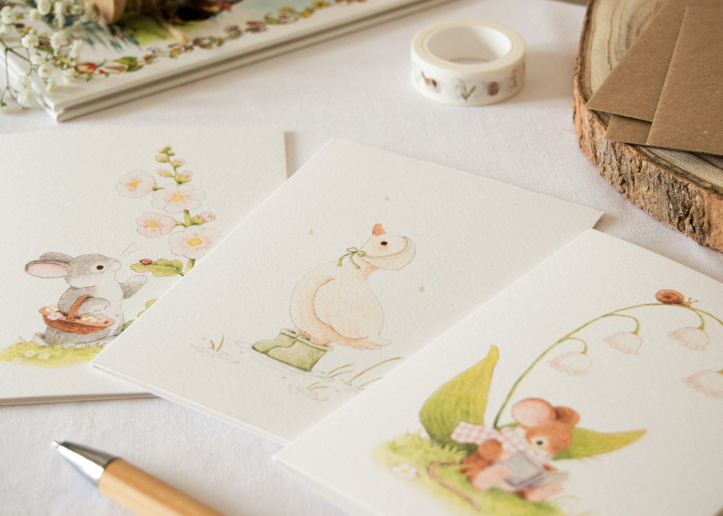Set of 3 A6 Spring Greeting Cards