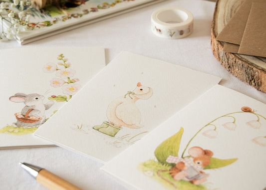 Set of 3 A6 Spring Greeting Cards