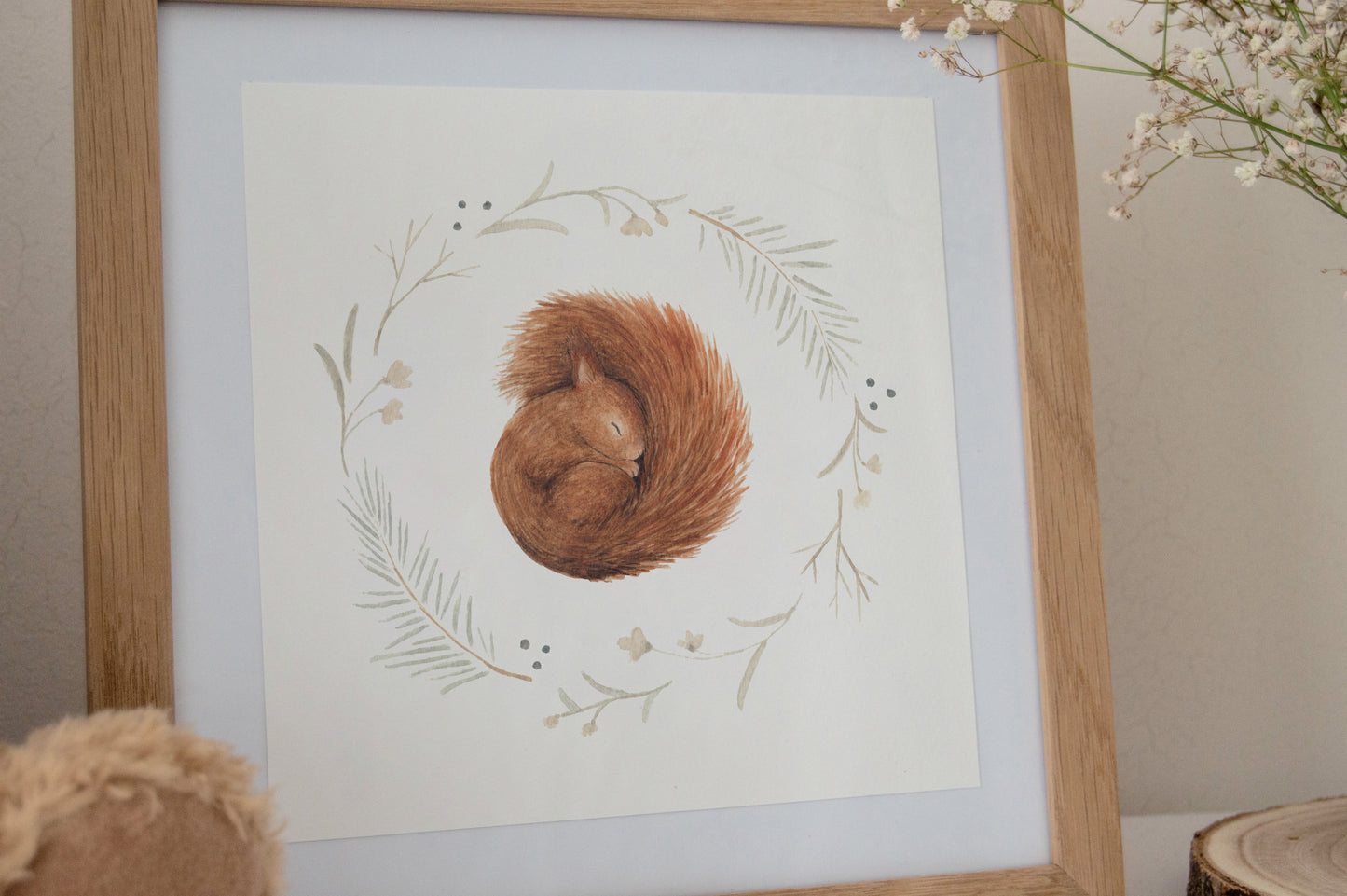 Sleeping Squirrel Art Print