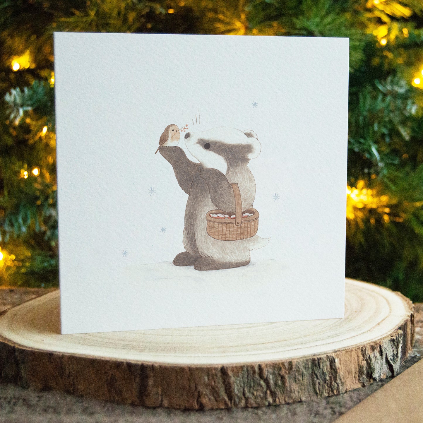 Badger Christmas Greeting Card