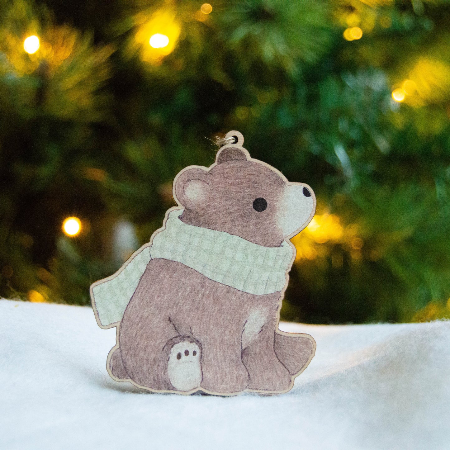 Wooden Bear Christmas Tree Decoration