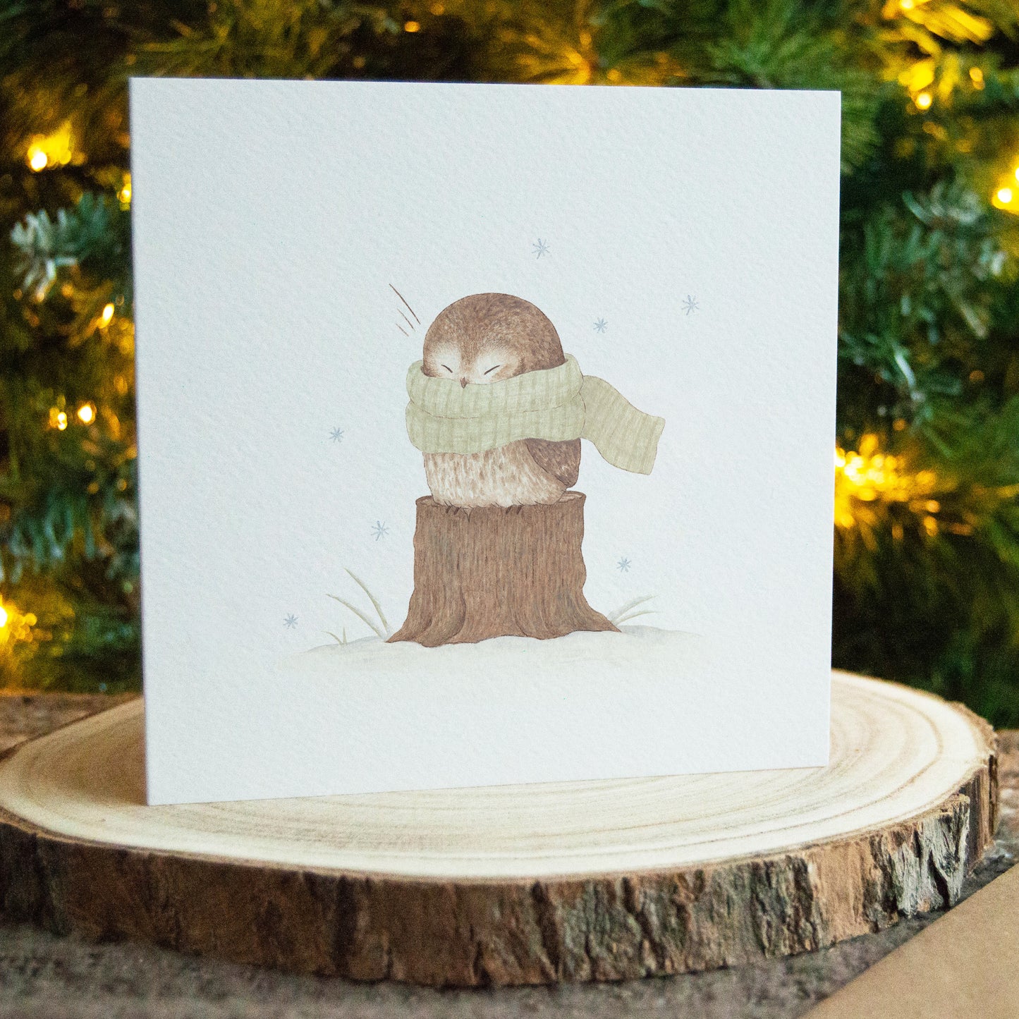 Owl Christmas Greeting Card